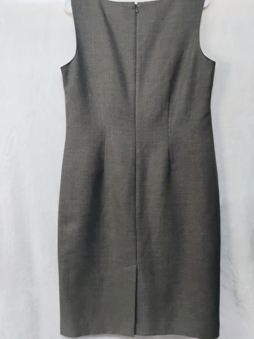 Evan Picone Sz 12 Sleeveless Gray Midi Sheath Dress Lined Career Office S - Picture 2 of 6
